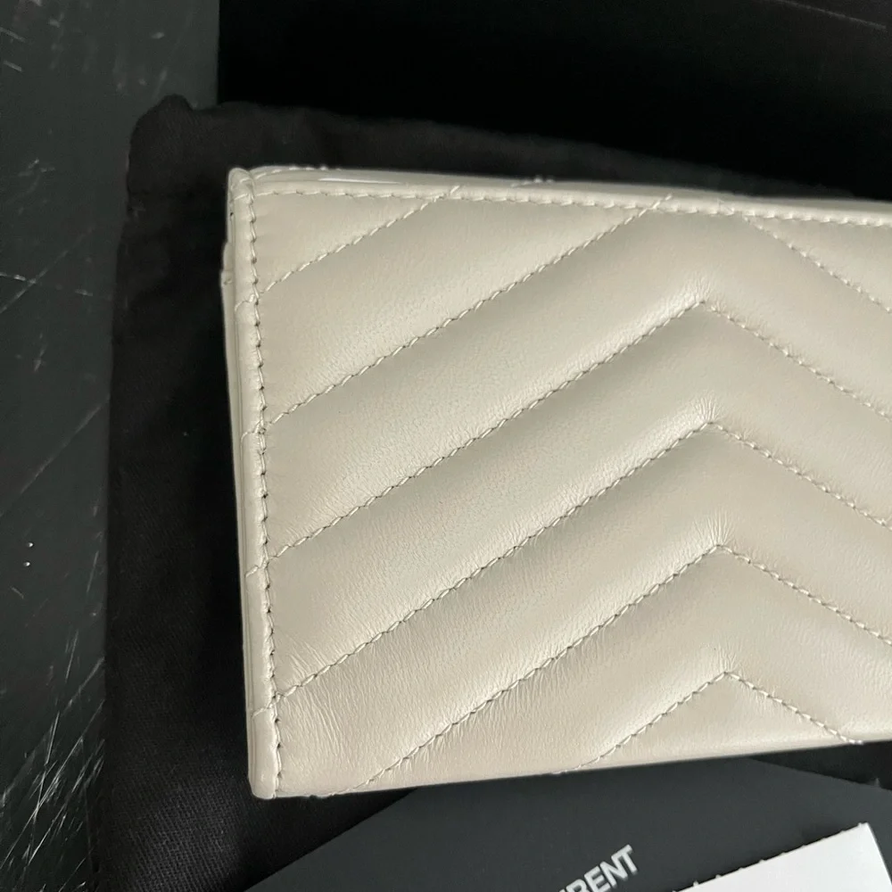 Saint Laurent Quilted Leather Card Holder Wallet - Picture 11 of 16